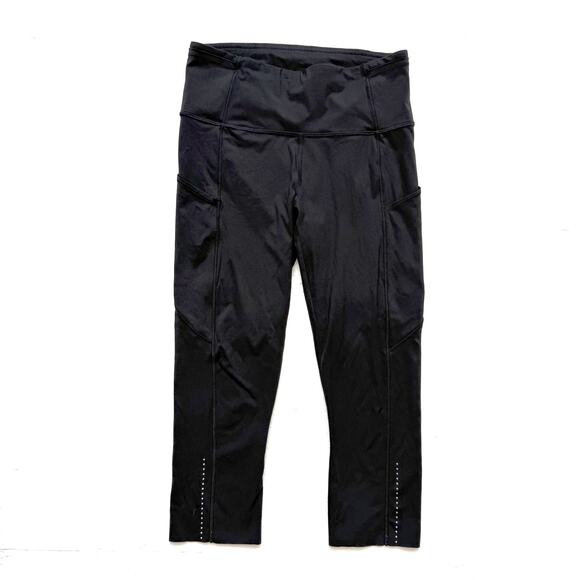 Lululemon Fast & Free Crop II Nulux 19" Black Leggings, Size 6 - Picture 1 of 7